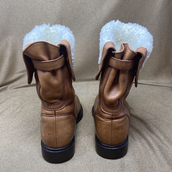 Genuine Tan Leather Fleece Lined Boots - Picture 4 of 12
